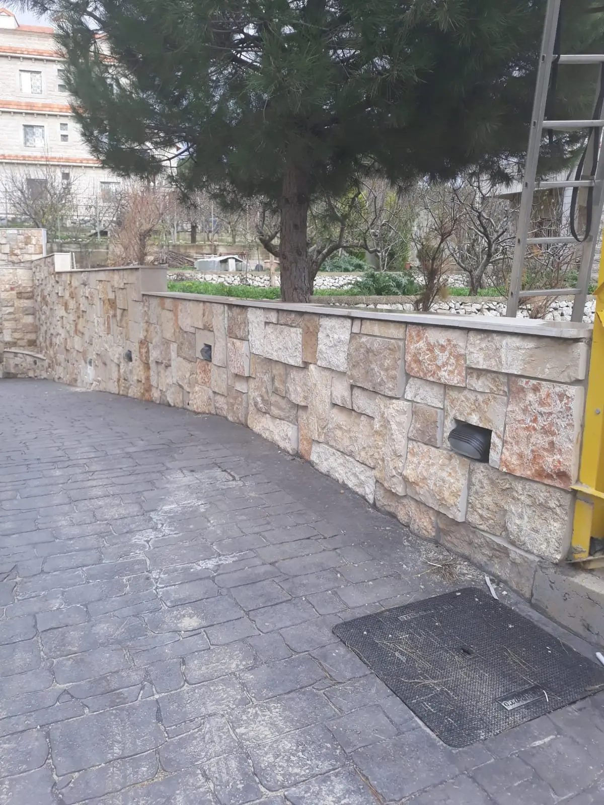 Stairs and landscaping in stone