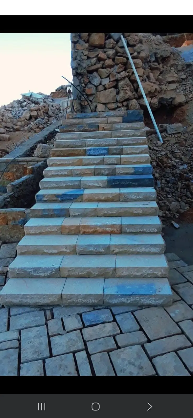Stairs and landscaping in stone