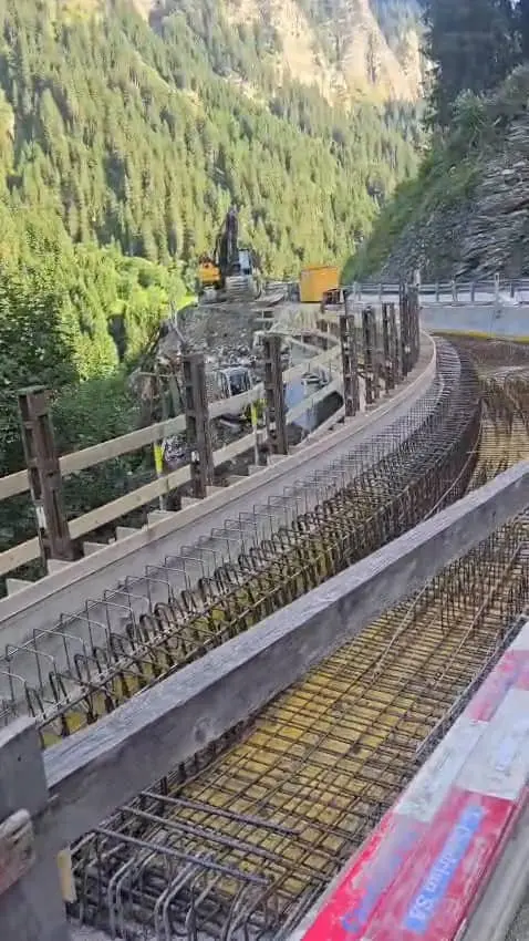 Road slab in the gorge