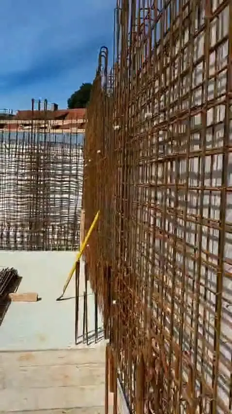 Wall rebar in the basement
